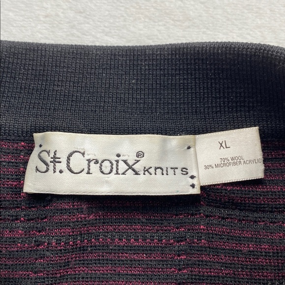 St. Croix Knits Vintage Wool Blend Geometric Pattern Long Sleeve Sweater Polo - Picture 12 of 16
